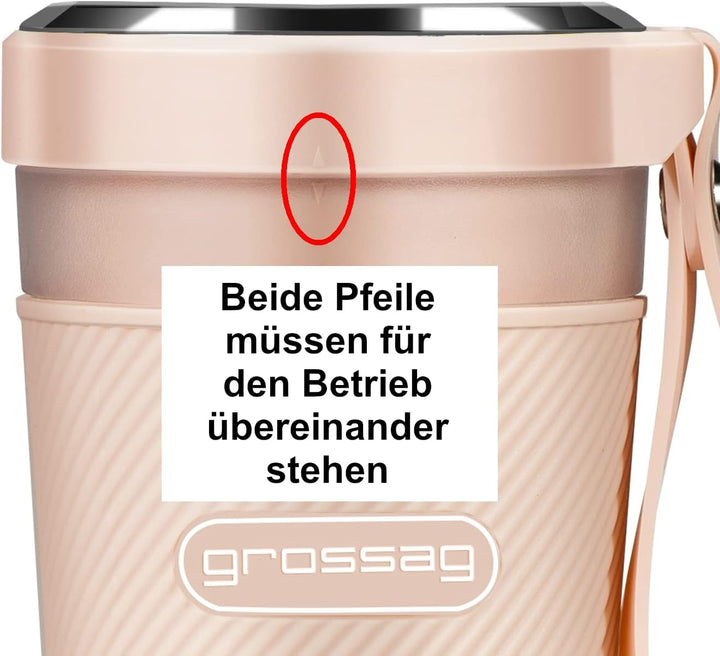 grossag Akku Smoothie Mixer to-go MX 10.05 Türkis mit USB für 0,3 Liter, Türkis