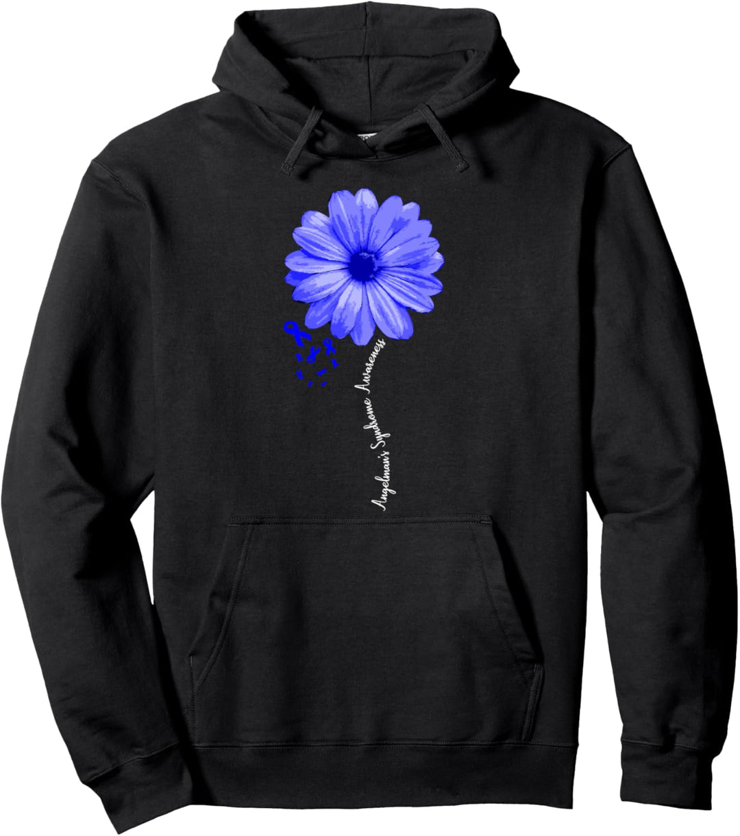 Angelman's Syndrom Awareness Family Survivor Pretty Ribbon Pullover Hoodie