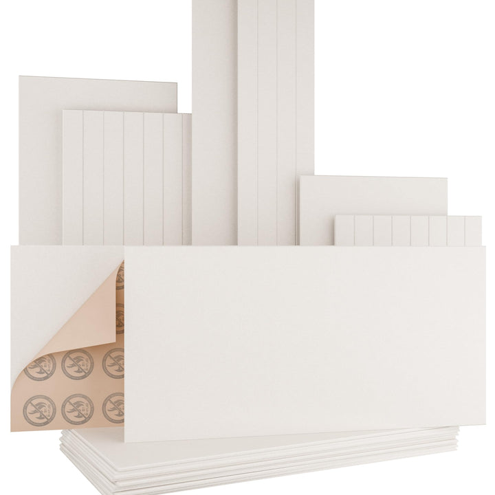 AKUSTIKO Akustikpaneele Selbstklebend 120x60cm - 4 Stück Warmweiss Akustik Wandpaneele Brandschutzkl