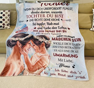 Kuscheldecke für Meine Tochter, An Meine Tochter Decke von Mama, Mutter Tochter Decke mit Spruch Deu