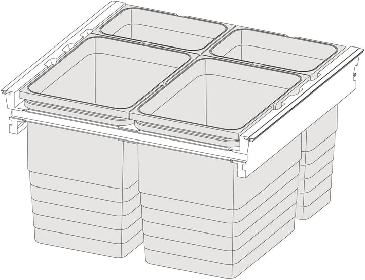 NINKA 5261.52 90680 Hängerahmen für Mülltrennsystem eins2fünf KB 600 NL 400mm, Kunststoff dunkelgrau