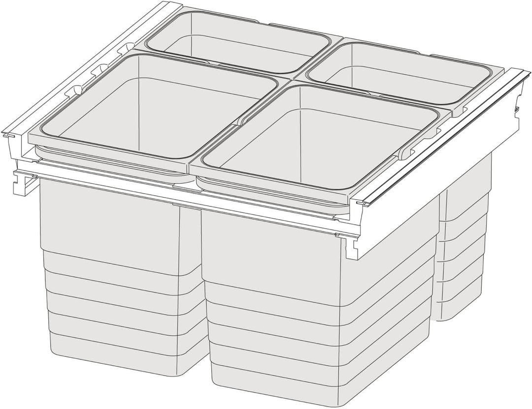 Ninka Hängerahmen für Mülltrennsystem eins2fünf KB 500 NL 400mm, Kunststoff dunkelgrau KB 500/NL 400