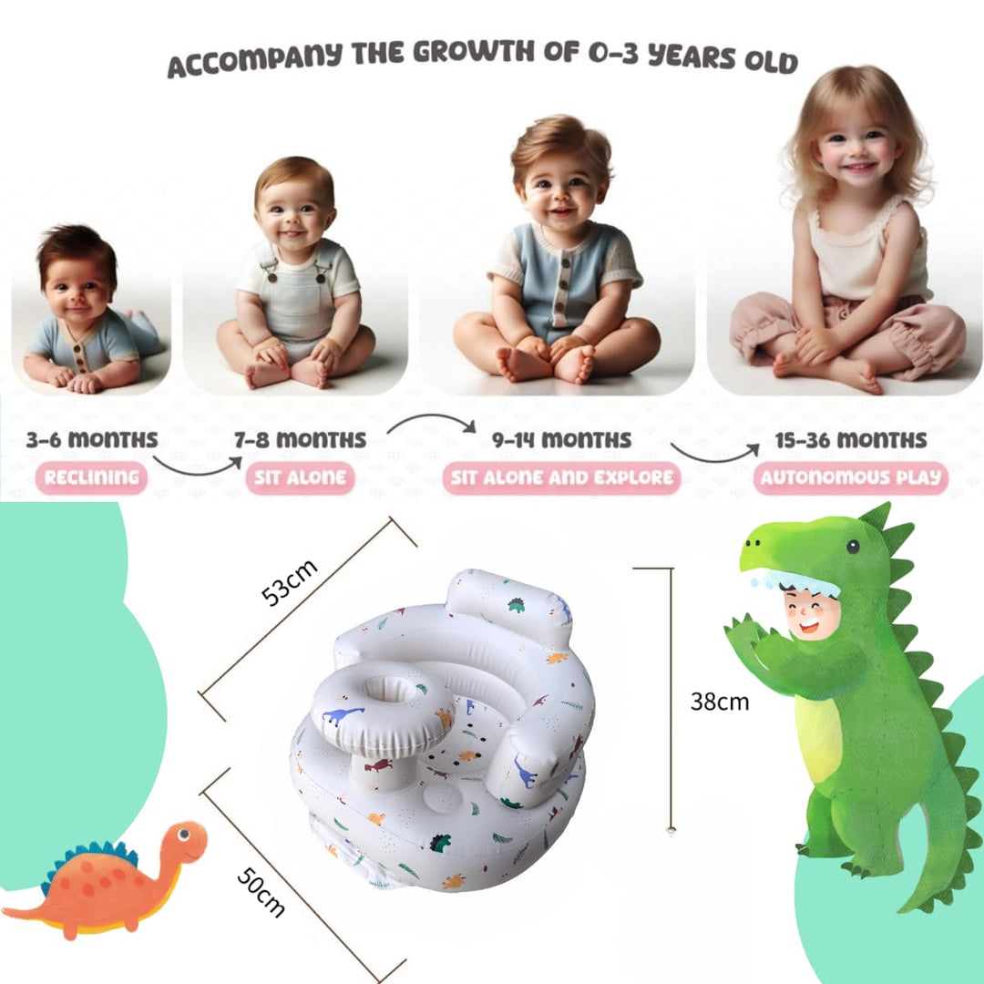 Baby Aufblasbarer Sitz für Babys von 4-24 Monaten, Integrierte Luftpumpe, Kinder-Rückenstütze Sofa,