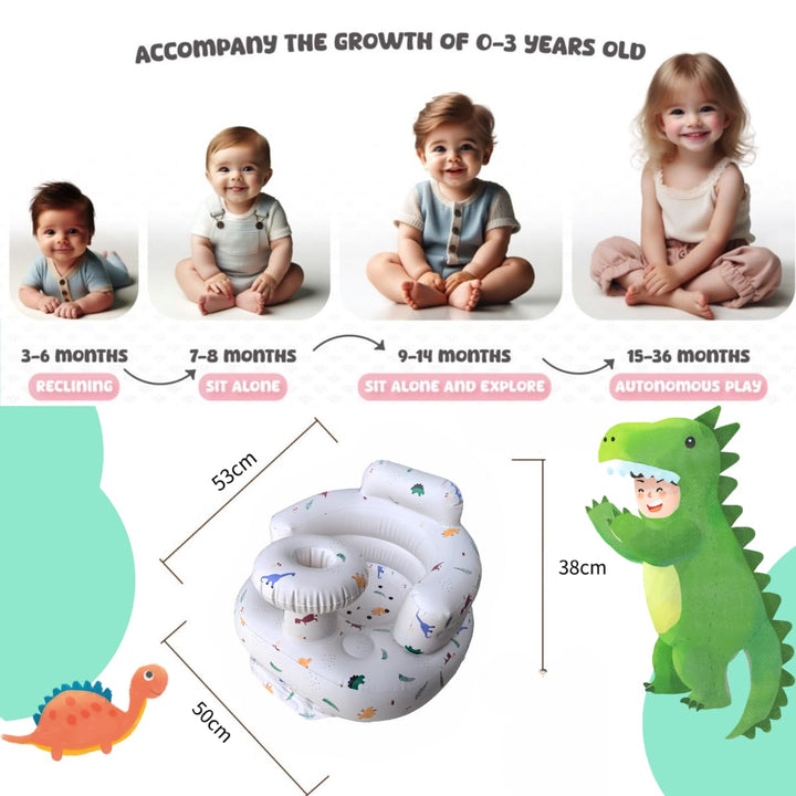 Baby Aufblasbarer Sitz für Babys von 4-24 Monaten, Integrierte Luftpumpe, Kinder-Rückenstütze Sofa,
