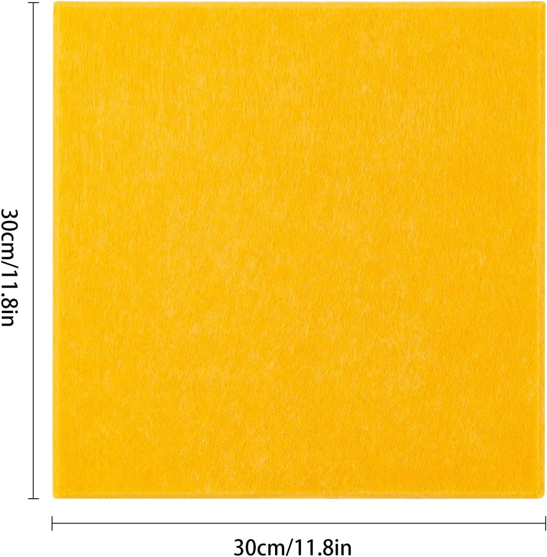 12 Stück Akustikplatten 30 x 30 cm aus Polyesterfaser 9 mm Orange | Selbstklebend und Zuschneidbar f