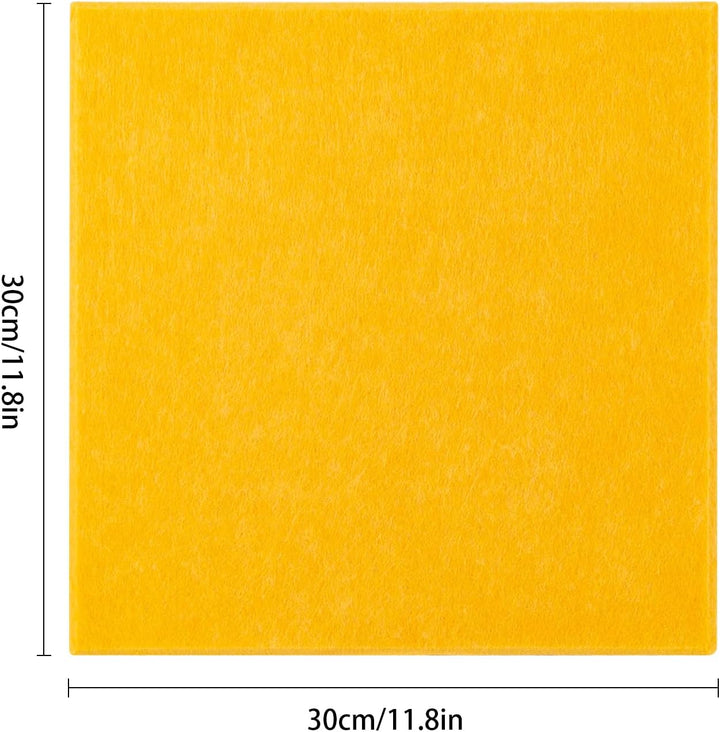 12 Stück Akustikplatten 30 x 30 cm aus Polyesterfaser 9 mm Orange | Selbstklebend und Zuschneidbar f
