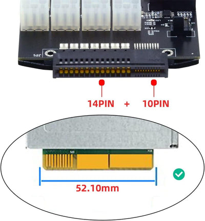 NFHK Flex Slot Server Power Board 14+10Pin auf 16x6Pin Power Supply Board for CHIA ETH BTC Mining Mi