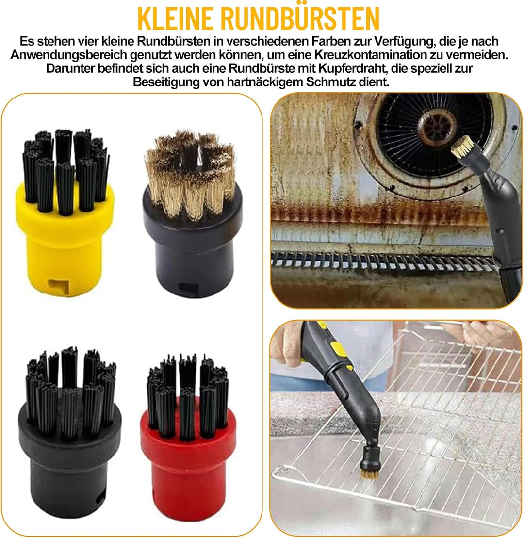 14 Stück Zubehör für Kärcher Dampfreiniger Easyfix SC1 SC2 SC3 SC4 SC5 - Dampfreiniger Bürste Set, i