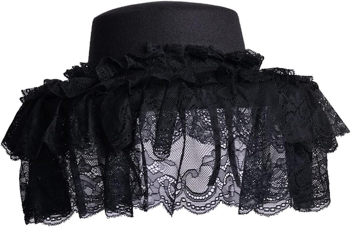 COSDREAMER Viktorianischer Hut für Damen, Gothic-Stil (Schwarz 1), Schwarz 1