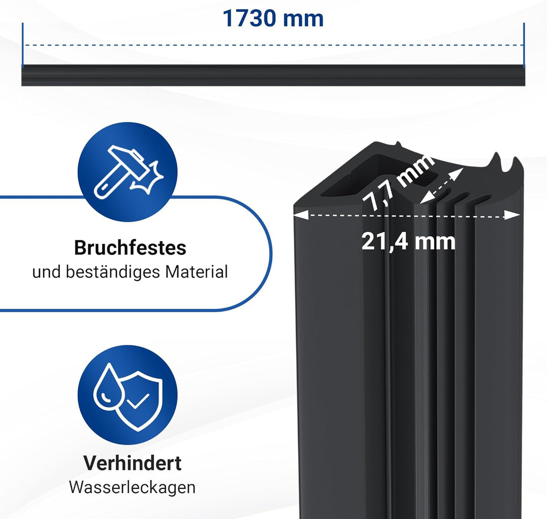 VIOKS Türdichtung 3-Seitig Ersatz für AEG Electrоlux 117126544/8 1171265448 Gummidichtung 1730 mm Tü