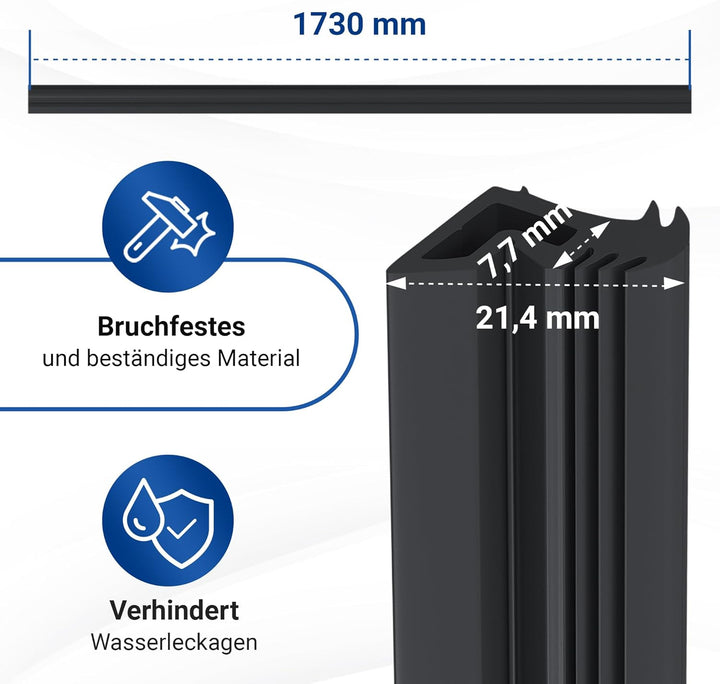 VIOKS Türdichtung 3-Seitig Ersatz für AEG Electrоlux 117126544/8 1171265448 Gummidichtung 1730 mm Tü