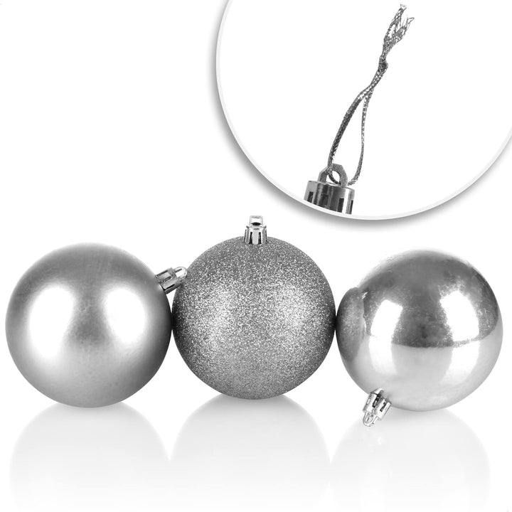 com-four® 48x Weihnachtskugeln, Christbaumkugeln bruchsicher aus Kunststoff für Weihnachten, Baumsch