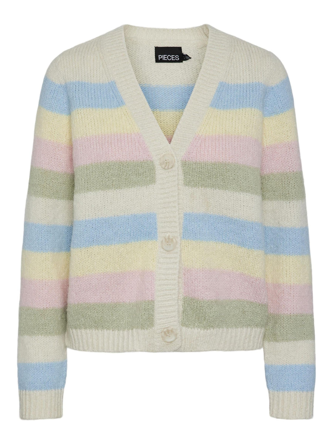 Pieces Damen Pcnatasha Ls Knit Cardigan Noos Bc Cp Strickjacke (1er Pack) S Birch/Stripes:airy Blue-