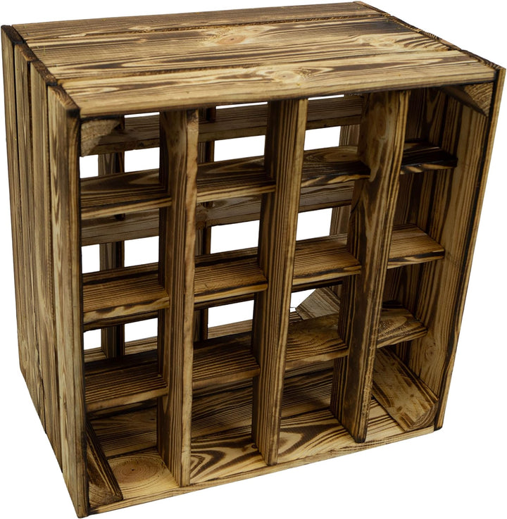 3er Set -Geflammtes Weinregal für bis zu 16 Flaschen 40x40x27 cm Kistenkolli Altes Land Wein Regal |