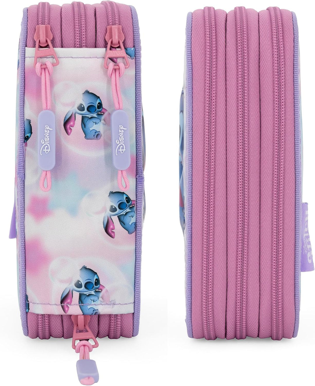 3-Fach Federmäppchen Mädchen Gefüllt für Stitch Fan – Schulmäppchen Set 46 Teile mit Radierbaren Sti