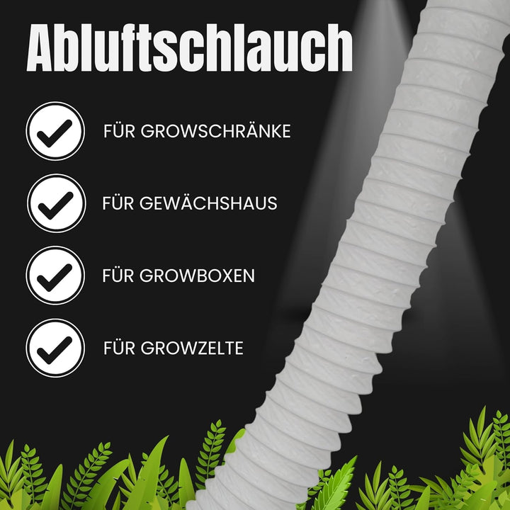 TronicXL Grow Abluft Set Schlauch + Schellen 100mm 6m für Grower Growbox Growzelt Box Zelt Grower Zu