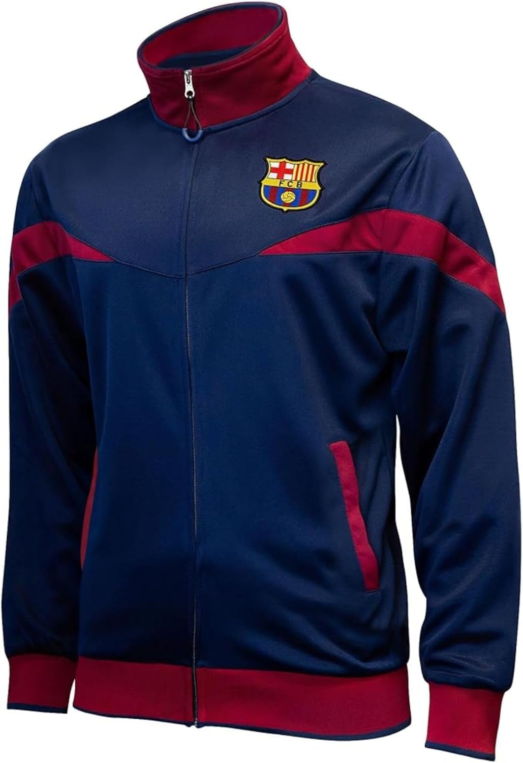Icon Sports Herren Fc Barcelona Trainingsjacke mit durchgehendem Reissverschluss L Blau, L Blau