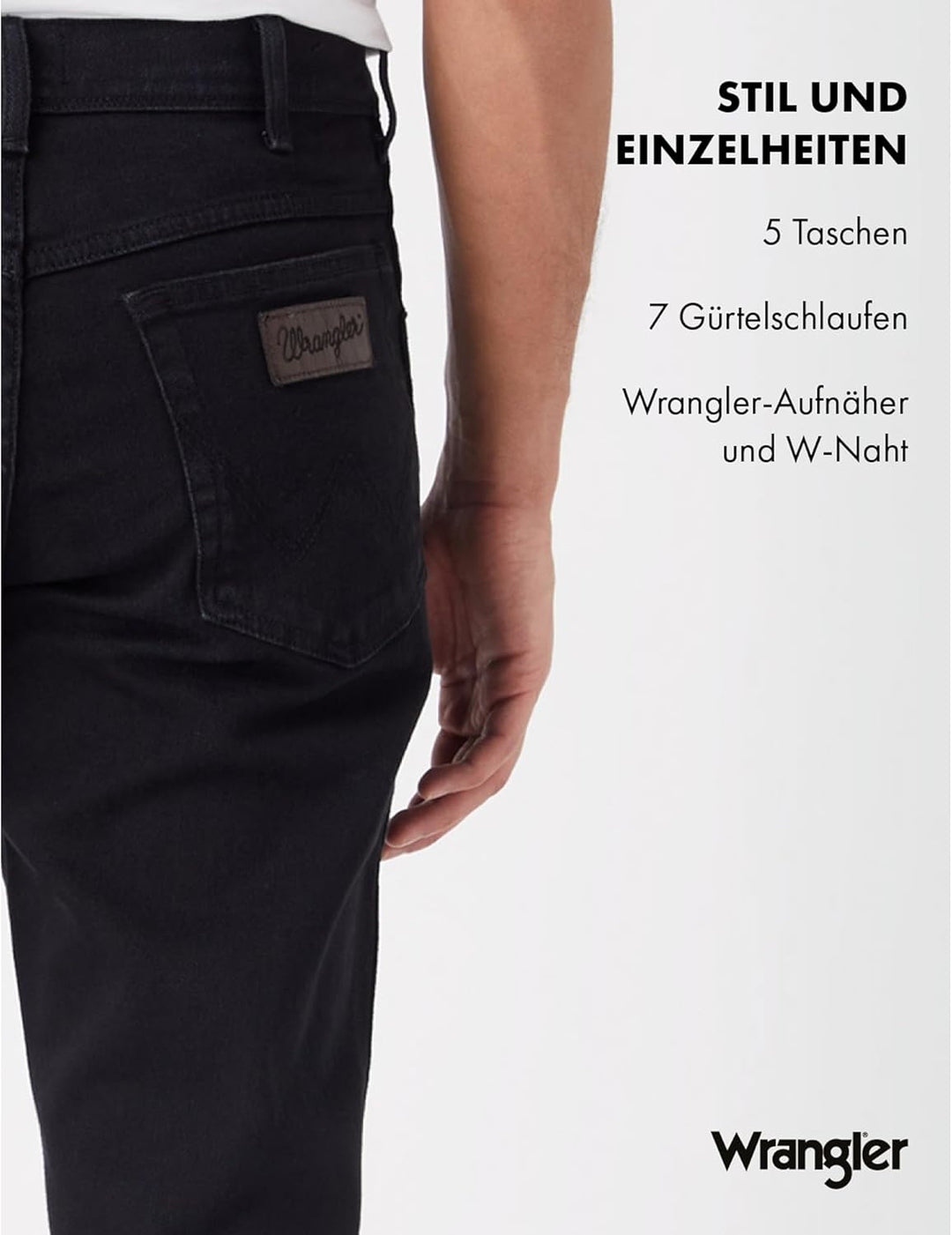 Wrangler Texas Herren-Hose 29W / 32L Black Overdye, 29W / 32L Black Overdye