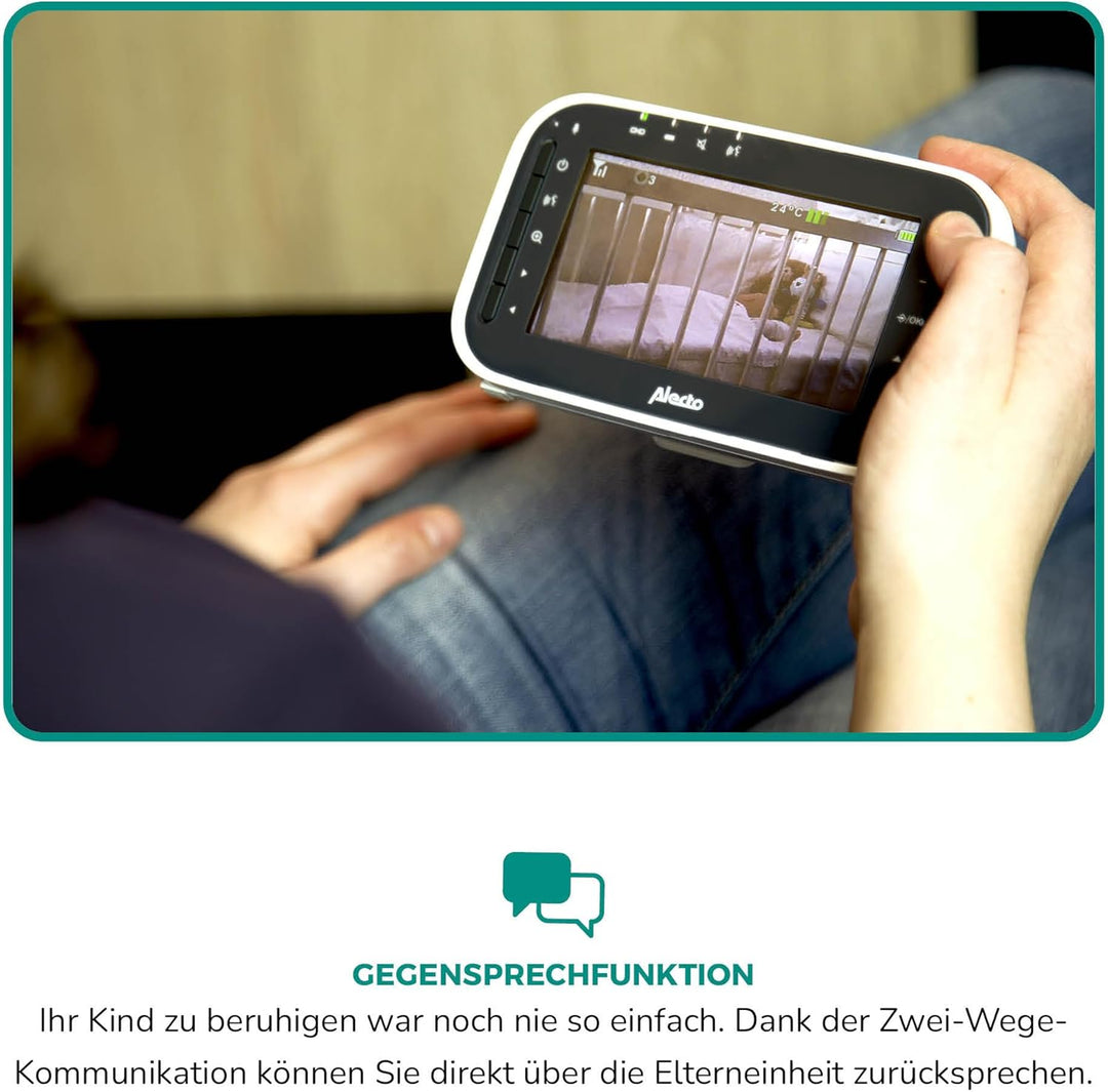 Alecto DVM200MGS Funk Babyphone steuerbarer Kamera - 100% störungsfreie Babyfon - Indoor Baby Monito