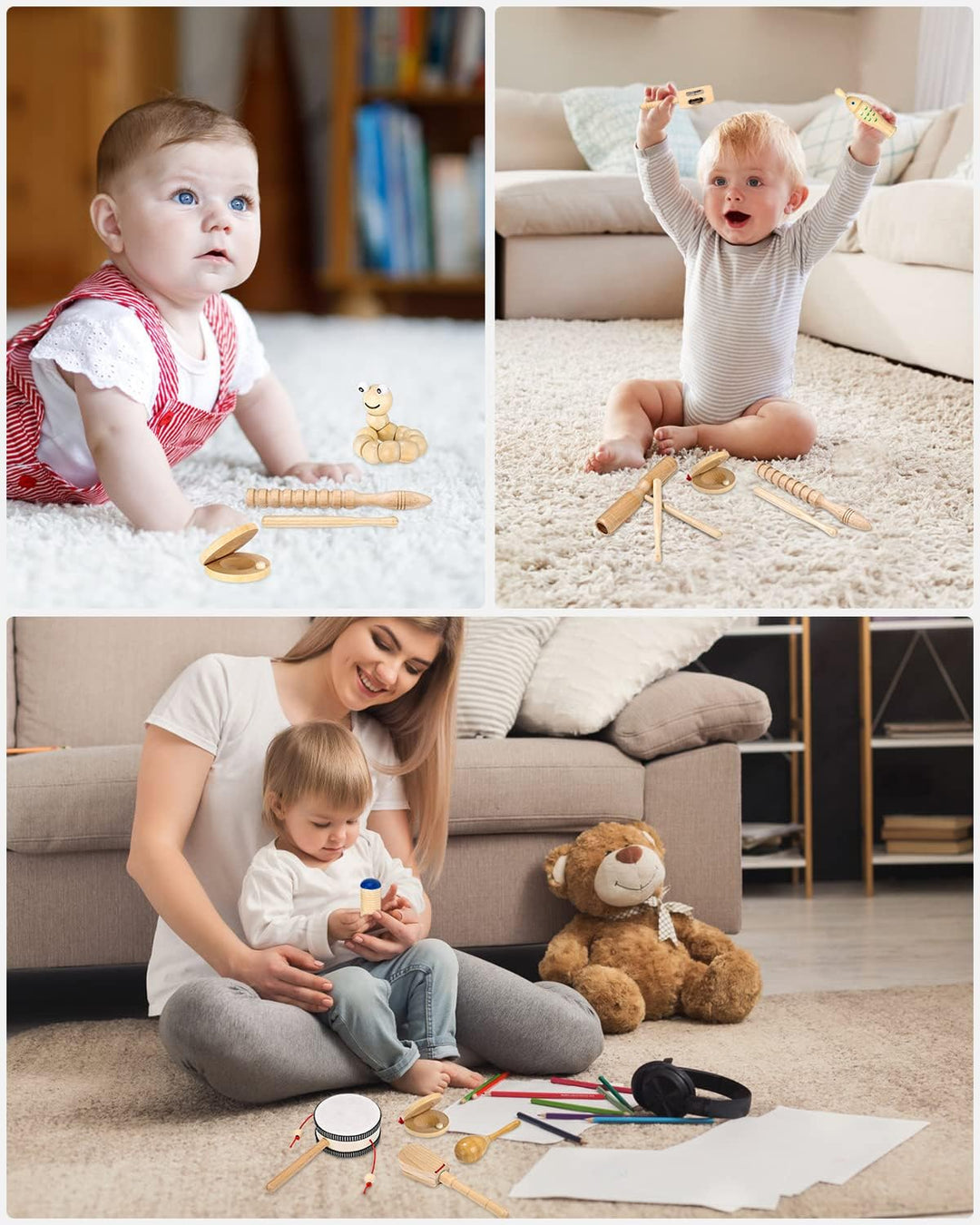 JOFLVA Musikinstrumente Für Kinder, 29 PCS Musikinstrumente Musical Instruments Set, Kinderspielzeug