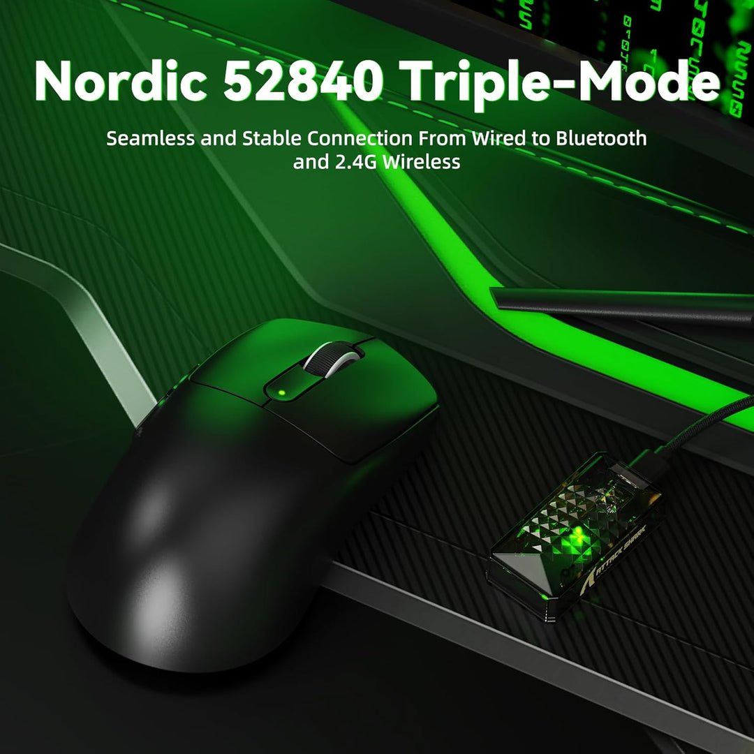ATTACK SHARK V5 Kabellose Gaming Maus 53g, 20000 FPS, Optische Schalter, PAW3950MAX 42K DPI Sensor,