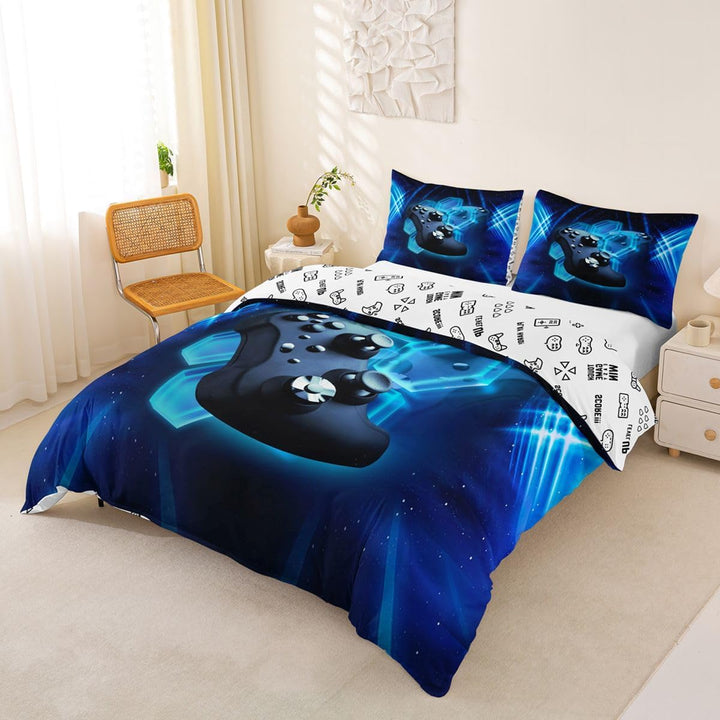 Homewish Spielen Bettwäsche-Set Jungen Teenager Spielzimmer Dekor Bettdecke Kinder Jugend Blau Gamep