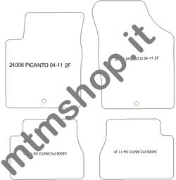 MDM fussmatten für Kia Picanto I (SA) ab 2004-2011 Passform wie Original aus Velours, Automatten mit