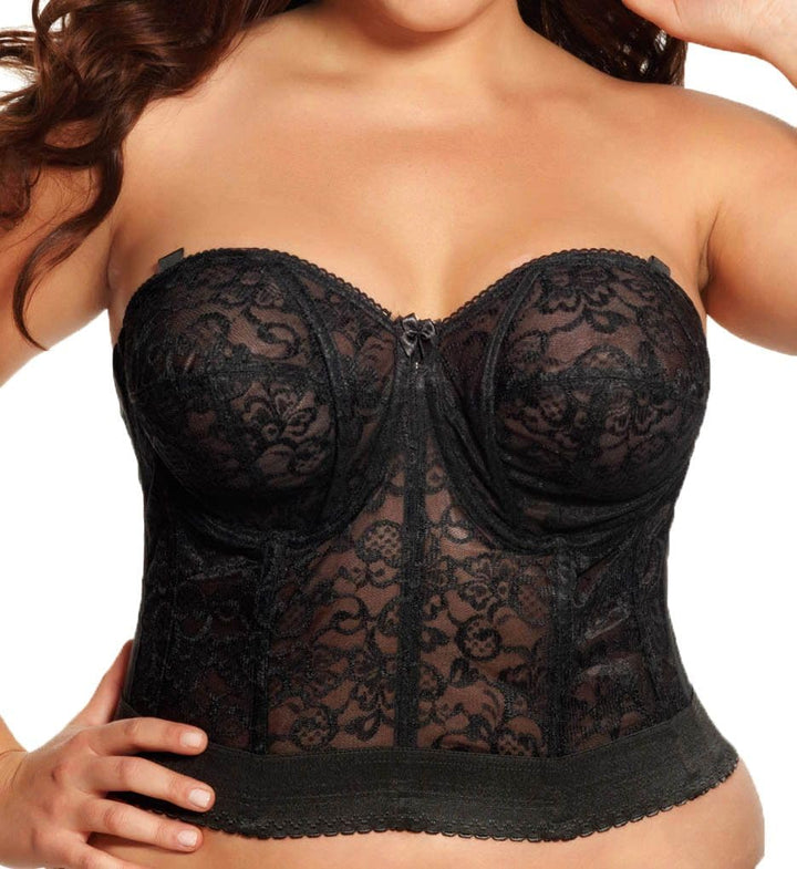Goddess Women's Lace Bustier Bra #GD0689, 50FF Schwarz