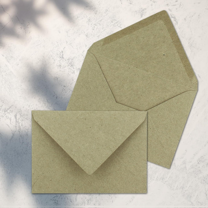 75x Vintage Briefumschläge in grau DIN B6 125 x 178 mm Kraftpapier 120 g/m² Recycling Nassklebung Sp
