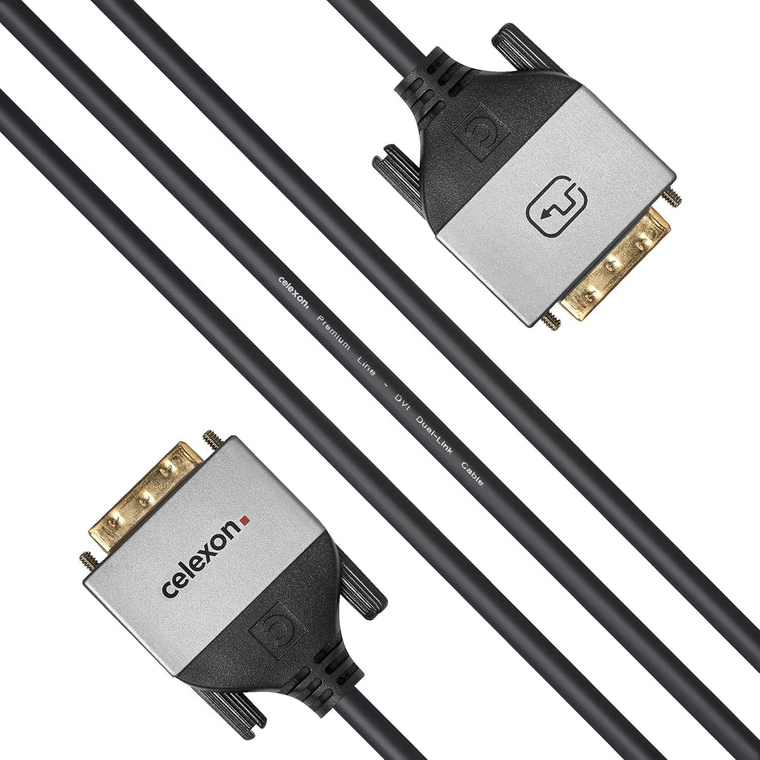 celexon DVI Dual Link Kabel 2,0m - 2x DVI-D (24+1) Stecker - Plug & Play - Professional Line 2m DVI,