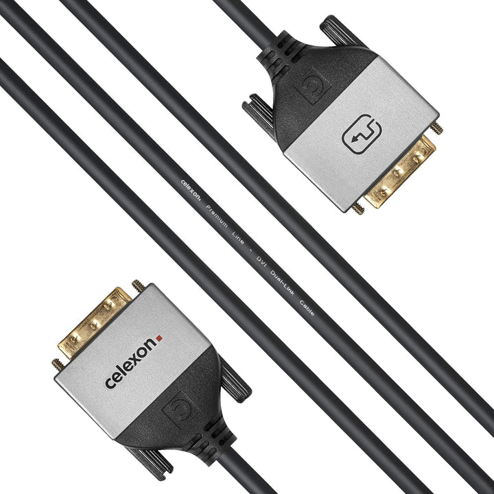 celexon DVI Dual Link Kabel 2,0m - 2x DVI-D (24+1) Stecker - Plug & Play - Professional Line 2m DVI,