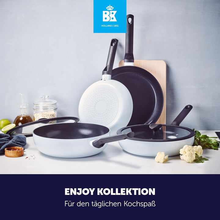 BK Enjoy Keramik-Wokpfanne mit Deckel Ø 28 cm/4,2 l, PFAS-frei, Induktionsgeeignet, Ofenfest bis 160