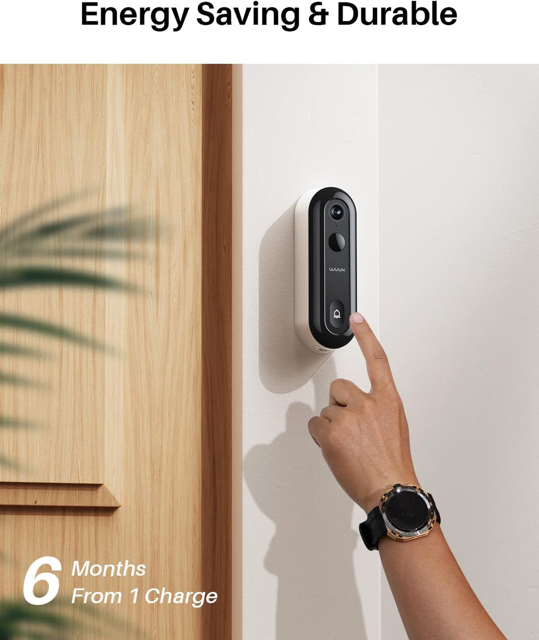 WUUK Video Türklingel mit Kamera, 2K Türklingel kabellos mit Homebase/Chime, Keine Monatliche Gebühr