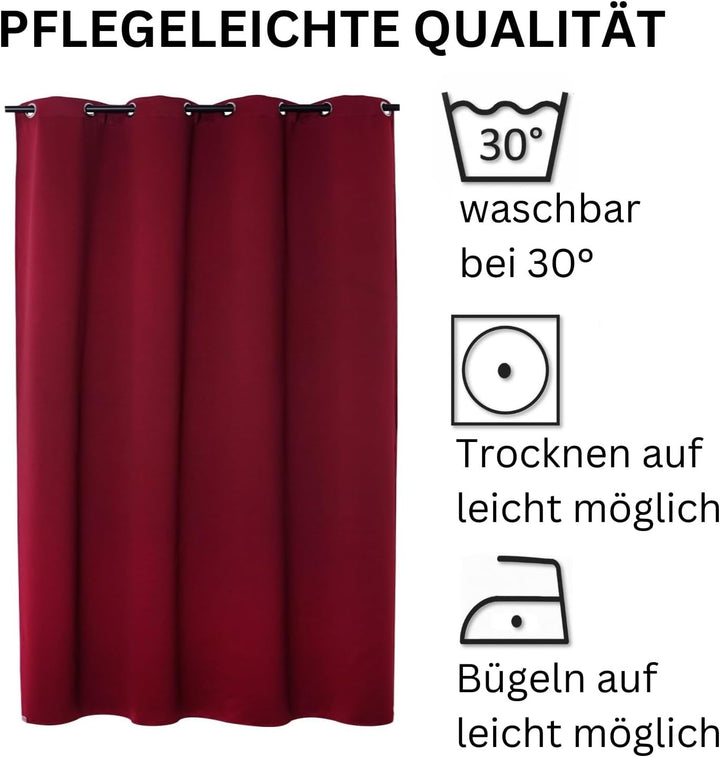 PremiumShop321 2er Pack Verdunklungsvorhang Gardinen mit Ösen, Blickdicht 140x245 cm Vorhang Verdunk