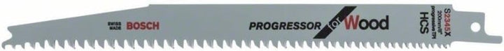 Bosch Professional 25 Stück Säbelsägeblatt S 2345 X Progressor for Wood (für Holz, 200 x 19 x 1,25 m