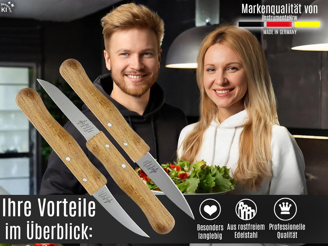Schälmesser Gemüsemesser aus Solingen 3er Set Universal Messer Made in Germany Allzweckmesser Küchen