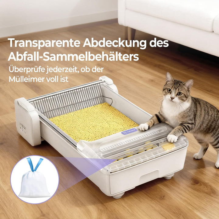 Selbstreinigende Katzentoilette Katzenklo Selbstreinigend Offen, Extra Grosse Platz Automatisches El