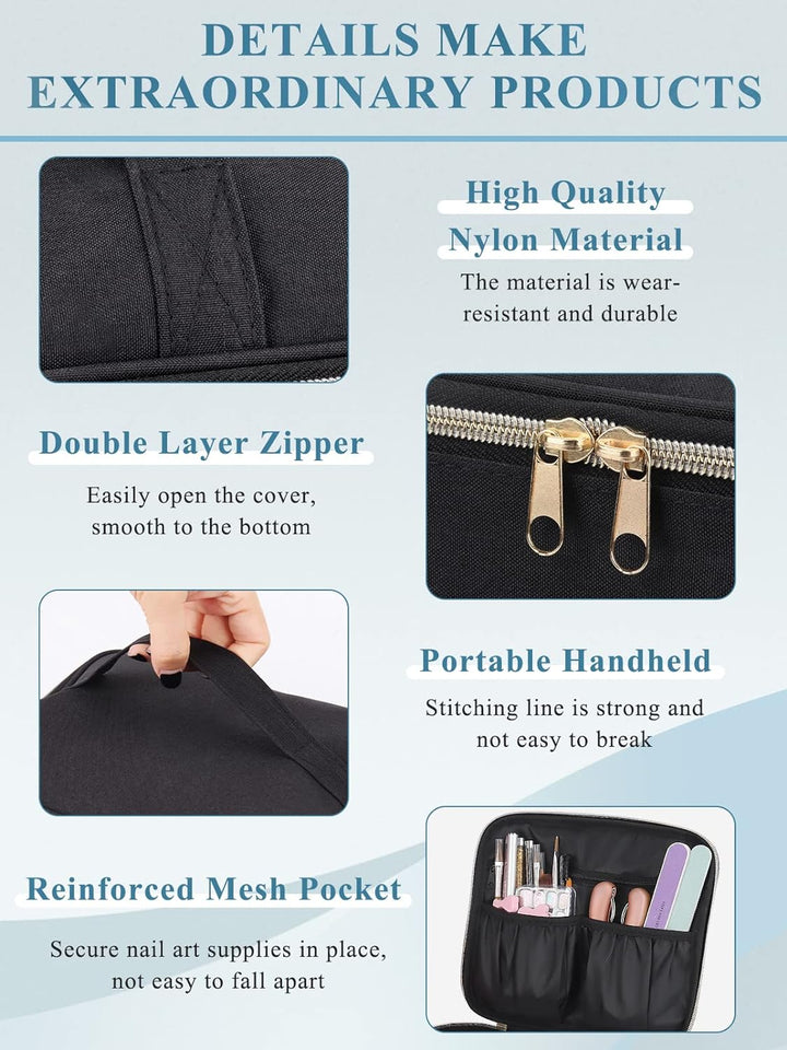 Yokilly Make-up-Tasche,Doppellagige Reisetasche,Nagellack-Organizer Für 30 Flaschen(15ml) Und Eine N