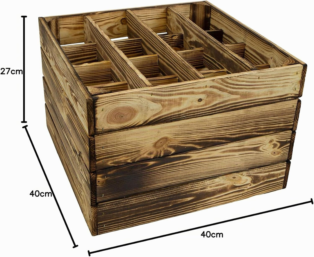 3er Set -Geflammtes Weinregal für bis zu 16 Flaschen 40x40x27 cm Kistenkolli Altes Land Wein Regal |