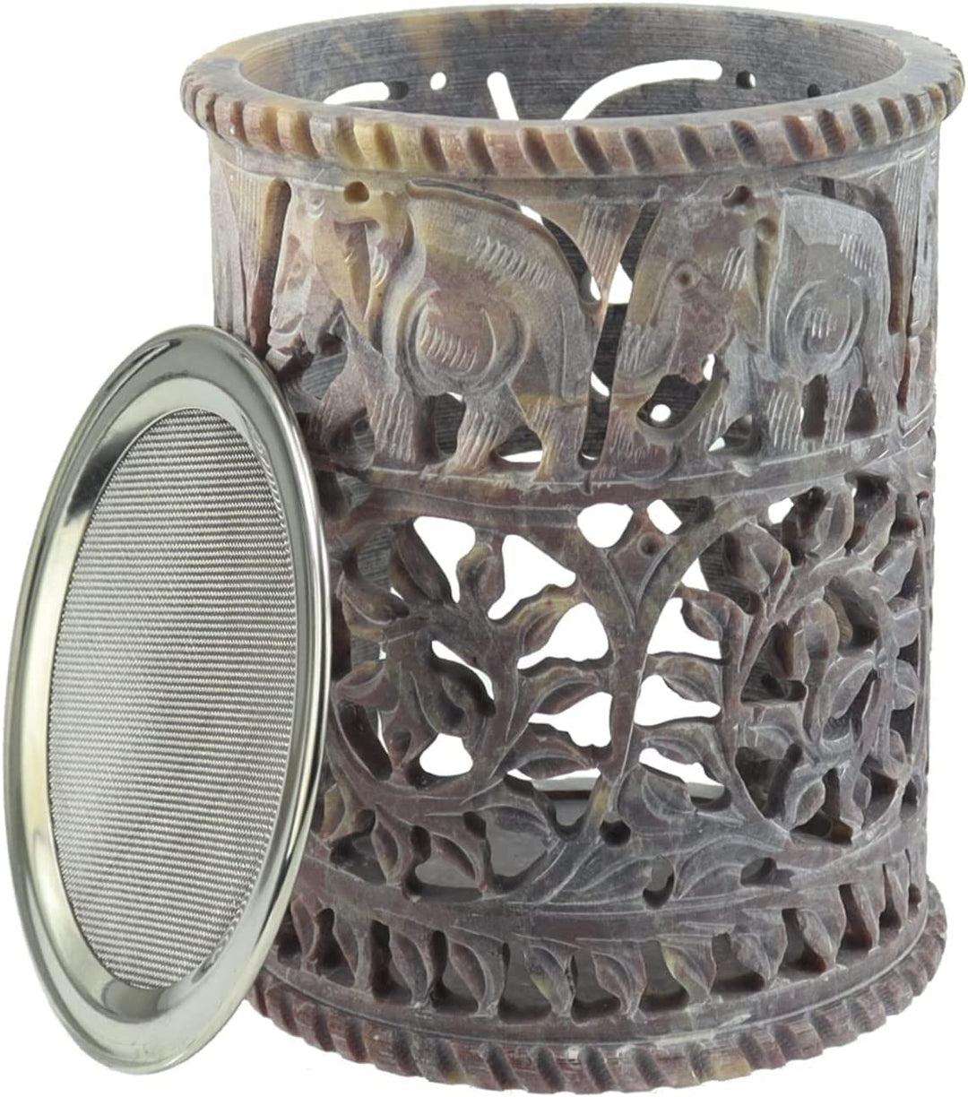 Budawi® Speckstein Räucherstövchen Räuchergefäss Duftstövchen mit Sieb