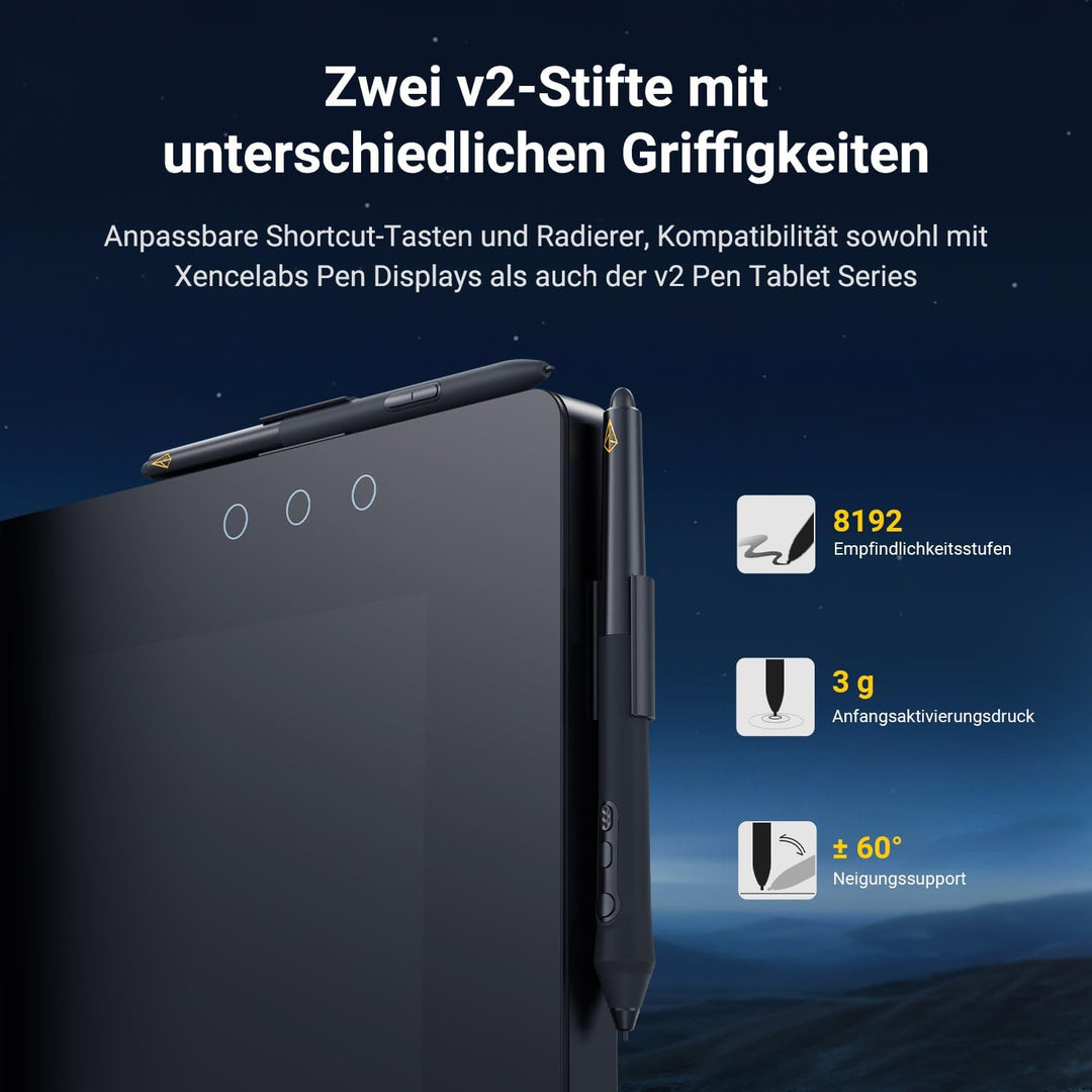 Xencelabs Pen Display 24 Grafiktablett 4K Professionelle 99% Adobe RGB Zeichenmonitor Zeichentablett