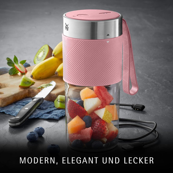 WMF Küchenminis Mix on the Go 300 ml, Mini Mixer to Go, USB Mixer Smoothie Maker, aufladbarer Person