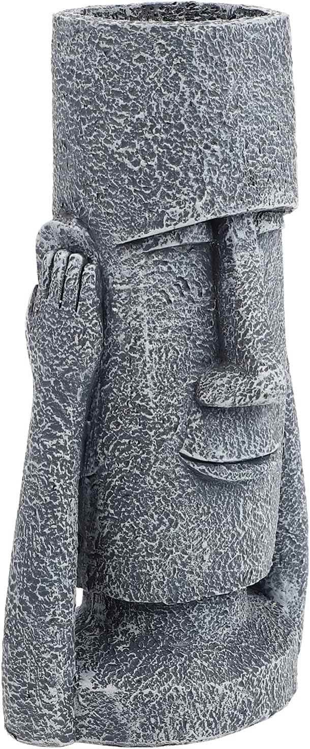 BESPORTBLE Osterinsel Figur Moai Kopf Blumentopf Garten Statue Skulptur Kaktus Sukkulenten Topf Deko