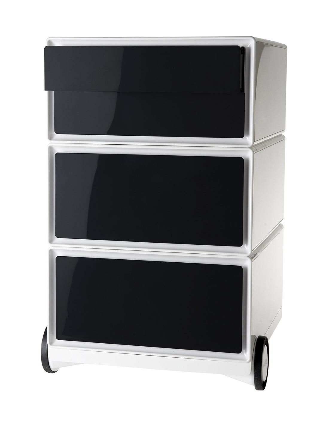 Paperflow EasyBox Vier Schublade Mobiler Sockel Modern weiss/schwarz Weiss / Schwarz, Weiss / Schwar