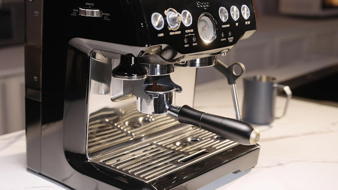 MEION 54 mm Siebträger ohne Boden mit eloxiertem Aluminium-Griff, kompatibel mit Breville Barista Ex