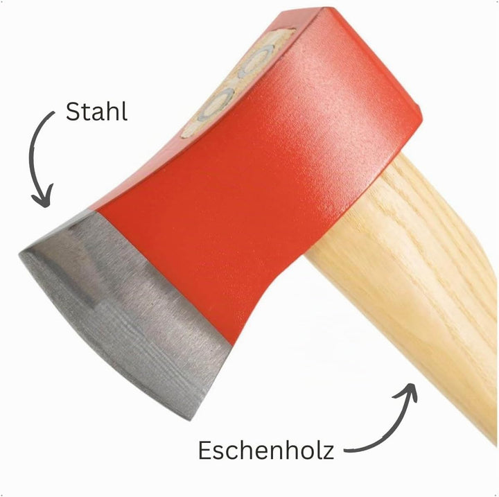 Bison Spaltbeil 1250 g, Länge 500 mm, Klassiker für kleine bis mittlere Holzstücke, 01-22-221200
