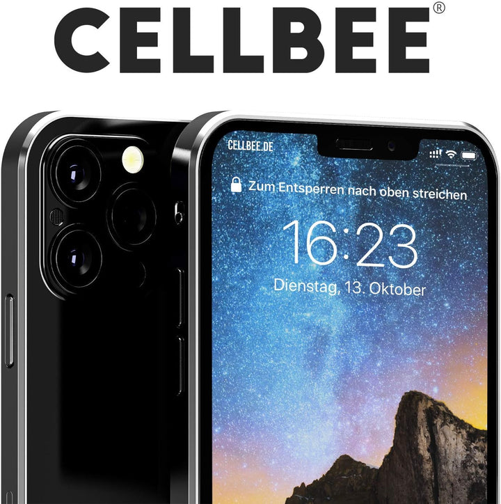 CELLBEE Kompatibel mit iPhone 12 12 Pro Displayschutzfolie The Curved, inkl. Applikator, Hörmuschel-