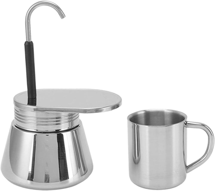 Herdplatten-Espressokocher, Mini-Edelstahl-Moka-Topf-Set 1 Tasse, Italienischer Mokka-Kaffeebereiter