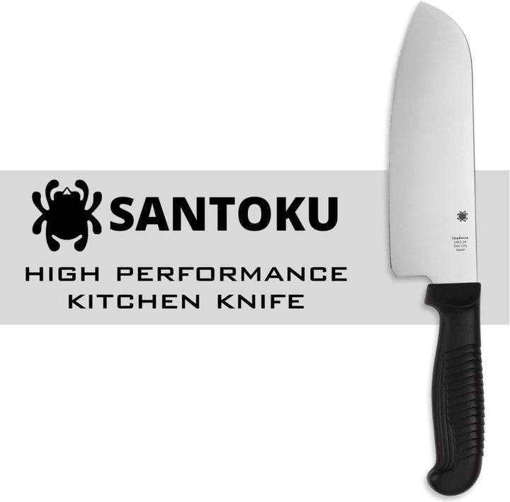 0 Spyderco - Küchenmesser - Klingenlänge: 17.14 cm - Santoku Plain Black