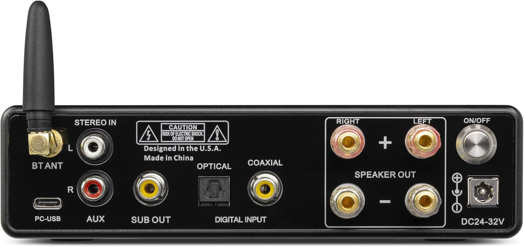 Dynavox DA-200 HiFi Verstärker, kompakter Class-D Stereo-Digitalverstärker mit BT 5.0, USB-DAC, opti